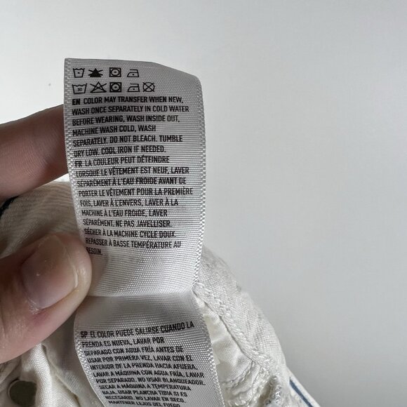 American Eagle Momjean White Blue Striped Plus Size 18 Boho‎ Casual Beach - Picture 9 of 9